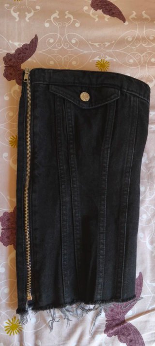 Top vaquero cremallera Zara negro
