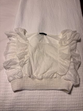 Camiseta SISLEY blanca mujer volantes Talla 12 año
