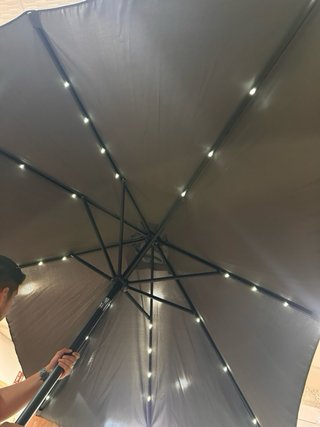 Parasol Terraza 2,7x2m Techo Inclinable con LEDS