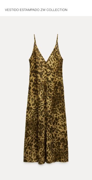Vestido estampado Zara Khaki