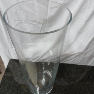 Jarrón grande de cristal transparente