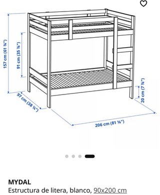 Cama litera blanca IKEA