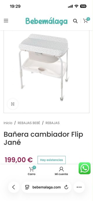 Cambiador bañera Jané