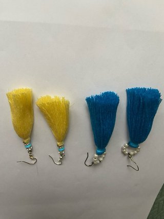 Lote 2 Pendientes Azul y Amarillo