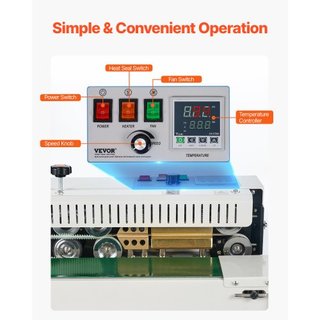 Continuous Bag Band Sealing Machine, 0.24-0.47 in/6-12 mm