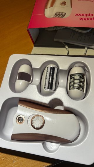 Depiladora Eléctrica 2 Cabezales Oro/Blanco