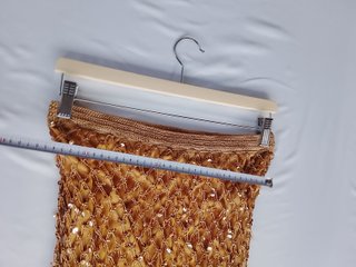 Falda Y2K Crochet Lentejuelas Doradas S