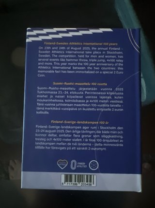 Finlandia 2 Euro 2025 Proof Atletismo
