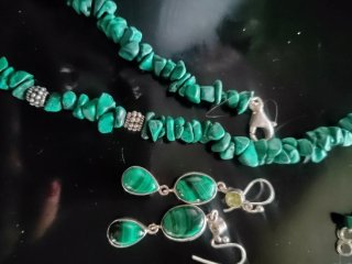 Conjunto de Joyas Malquita y Plata