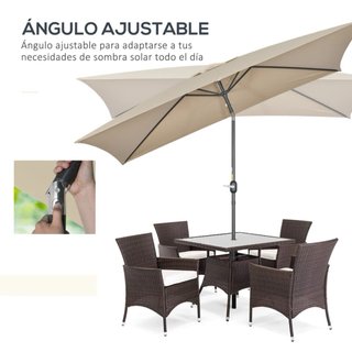 Sombrilla Rectangular Beige 200x300cm