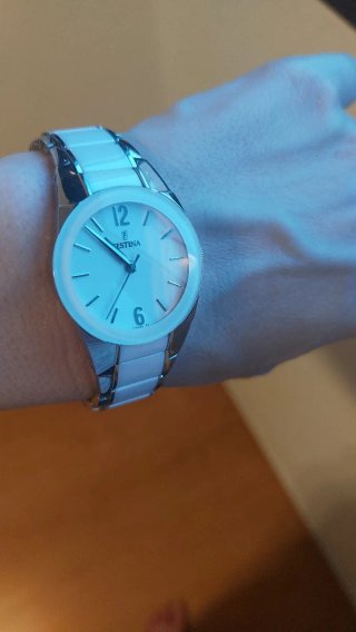 Reloj ceramic FESTINA, color blanco de mujer