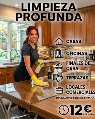 LIMPIEZA DE HOGARES, OFICINAS Y PORTERÍAS – 12€