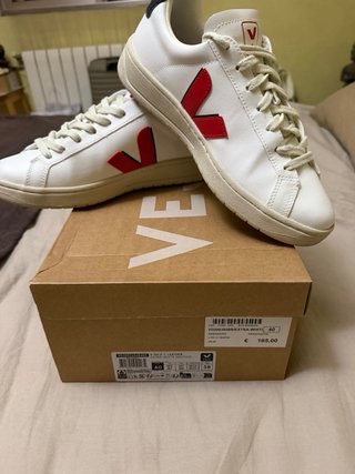 Zapatillas Veja V-90 O.T. Blancas y Rojas