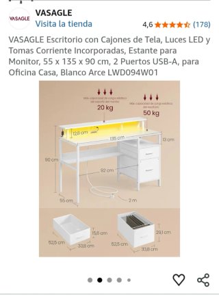 Escritorio Gaming - Oficina Negro LED/CA