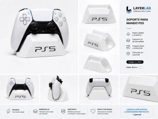 Soporte para mando PS5 impreso en 3D personalizado