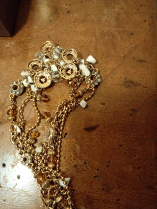 Collana donna oro con pietre bianche