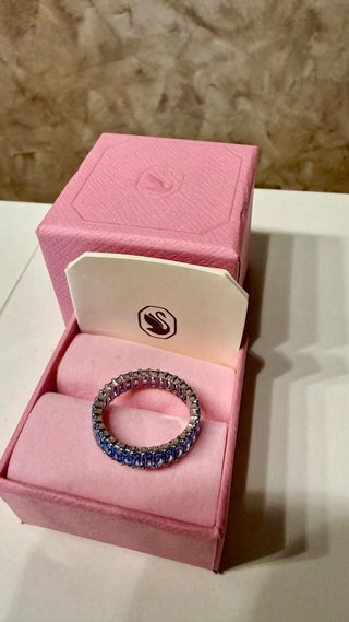 Anillo Swarovski Matrix Azul T62