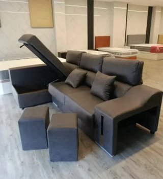 Canapé de madera beige/marrón