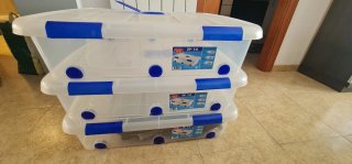 3 Cajas de plástico transparentes con tapa