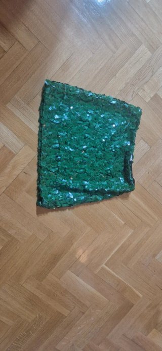 Falda Zara lentejuelas verde Talla XS
