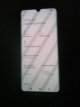 Xiaomi Mi Note 10 128GB 8GB RAM impecable.