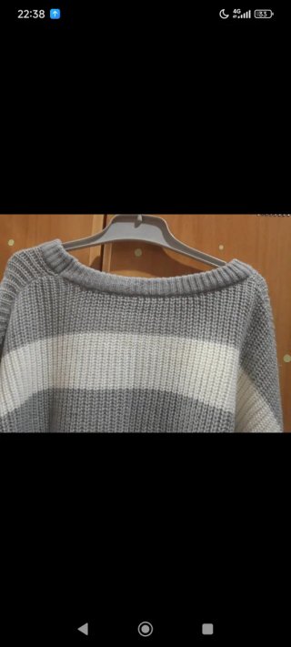 Jersey rayas gris y blanco talla única