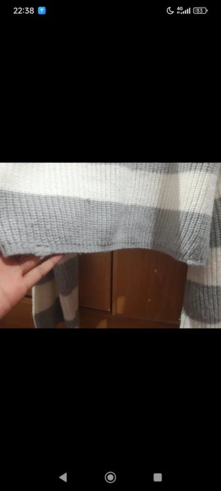 Jersey rayas gris y blanco talla única