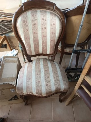 Sillas antiguas siglo XIX madera y tela