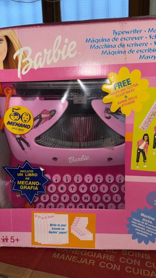 Máquina de escribir Barbie rosa