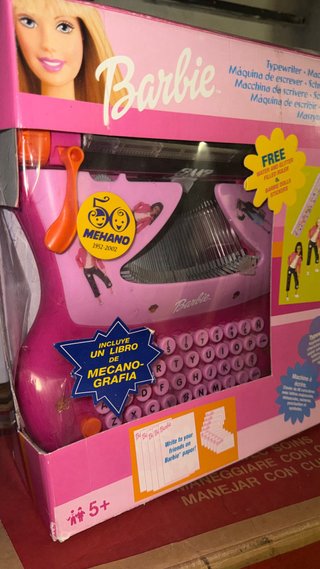 Máquina de escribir Barbie rosa