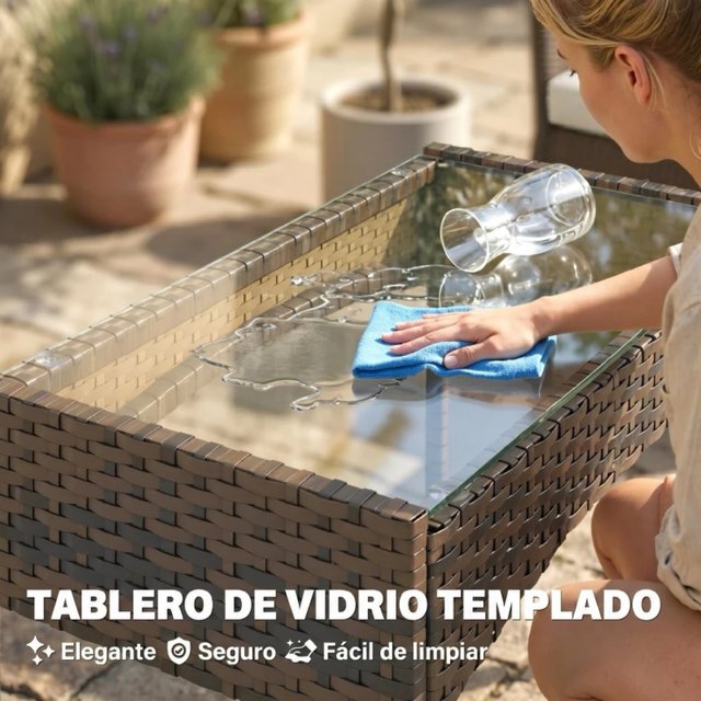 Conjunto Muebles Jardín Ratán Sintético
