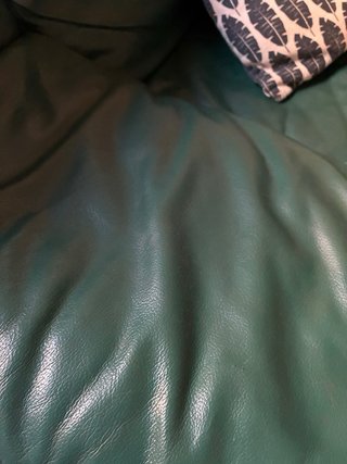 Sillón vintage de piel italiana verde