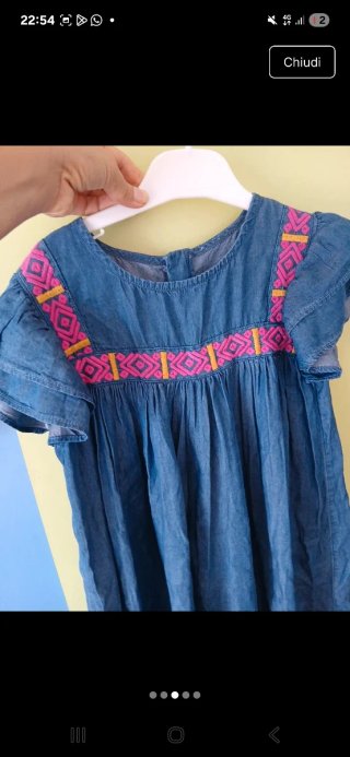 Vestito bambina blu con ricami