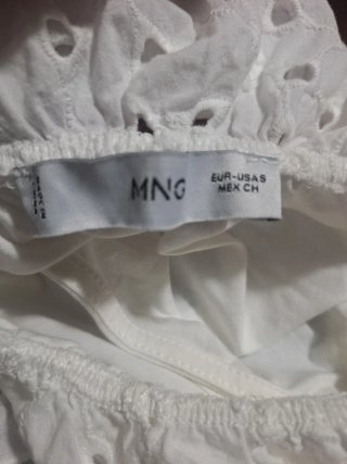 Camiseta Mango T S blanca volante