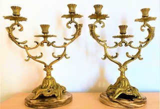 2 Candelabros Bronce 36cm de alto