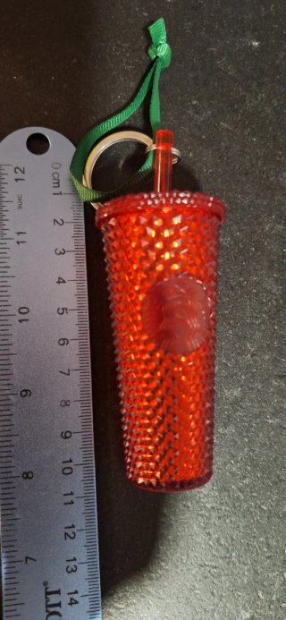 Decoración árbol Starbucks vaso rojo, 10 cm