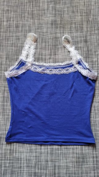 Camiseta tirantes Shein encaje azul Talla XS