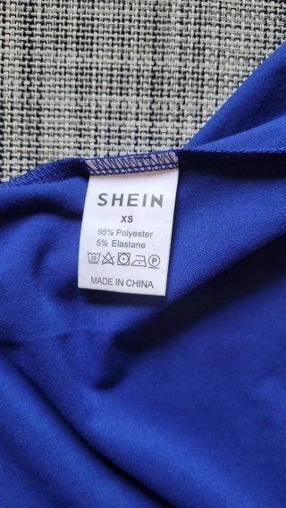 Camiseta tirantes Shein encaje azul Talla XS