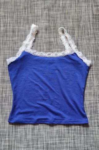 Camiseta tirantes Shein encaje azul Talla XS