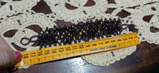 Bracciale perline nero e viola