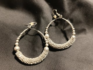 Pendientes Aro Plateados Decorados