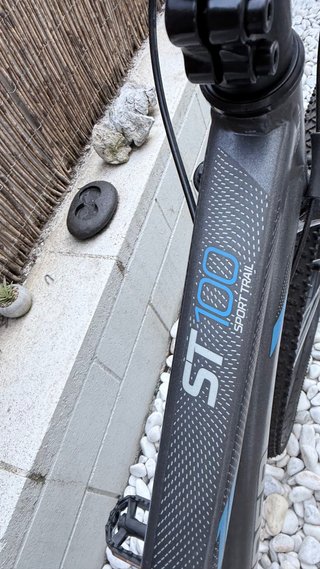 Bicicleta Rockrider ST100 Gris/Azul