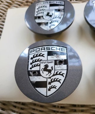 4 Copri mozzo originali Porsche 6,5 cm
