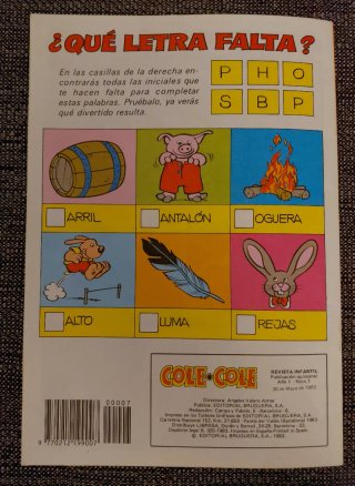 Revista infantil vintage Cole - Cole . 1983.