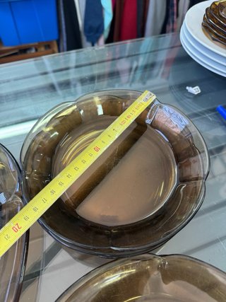 Juego de platos de vidrio ambar duralex vintage