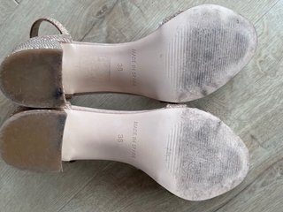 Sandalias TOSCO Tacon Talla 38 Oro Rosado de piel