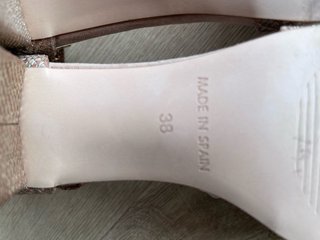Sandalias TOSCO Tacon Talla 38 Oro Rosado de piel