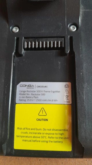 Batería y cargador aspiradora Conga Rockstar