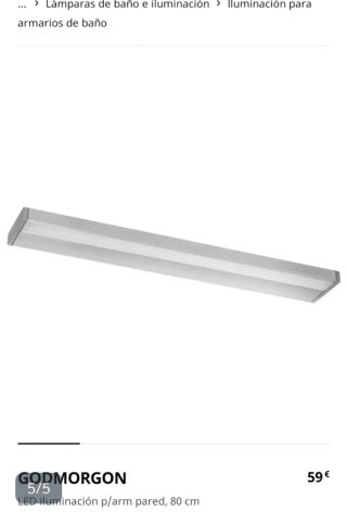 Lámpara Baño IKEA GODMORGON Plata