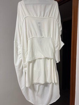 Vestido blanco largo manga larga